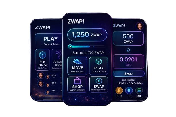 ZWAP! app hero mockup